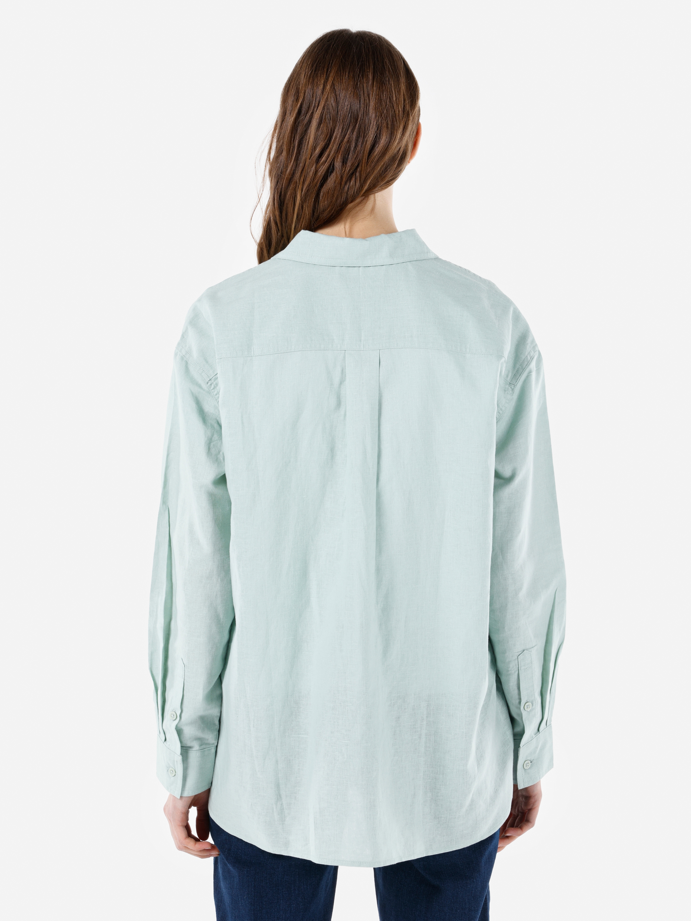 اعرض التفاصيل لـ أخضر للنساء قميص  كم طويل