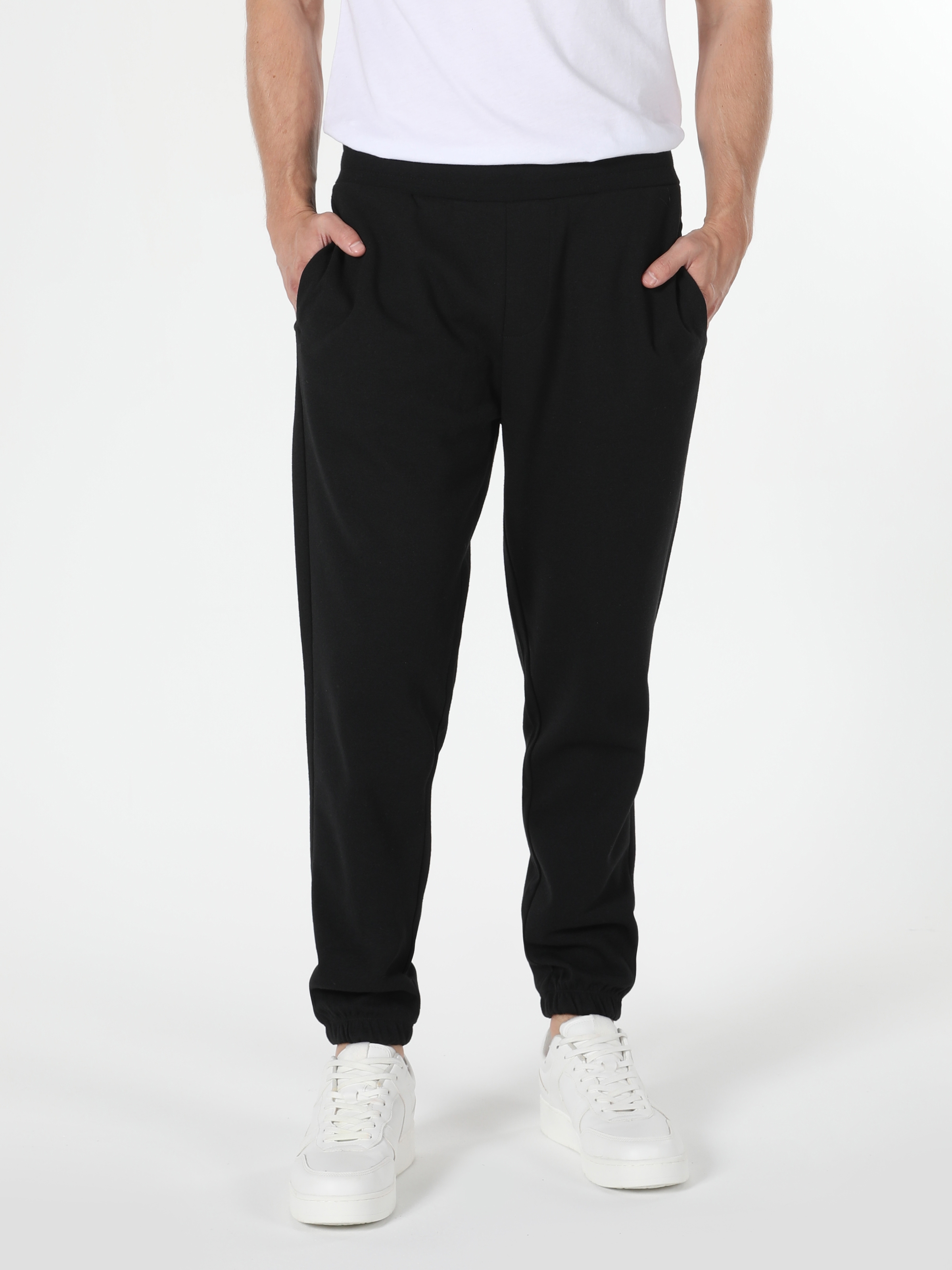 اعرض التفاصيل لـ منتصف الخصر سليم صالح Sweatpants الرجال السود