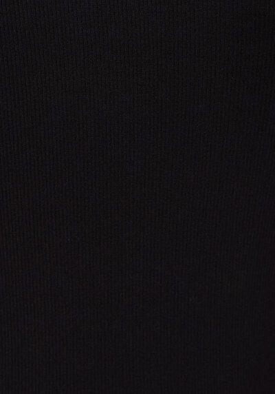 اعرض التفاصيل لـ ضيق  طوق قارب مستقيم نسائي أسود كم طويل تي شيرت