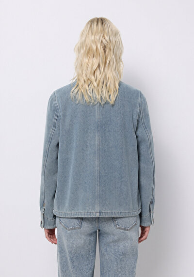 اعرض التفاصيل لـ أزرق للنساء جاكيت سترة