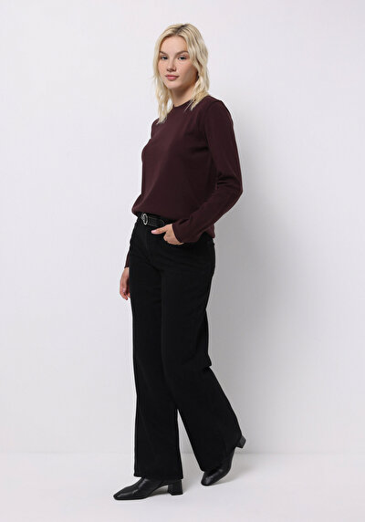 اعرض التفاصيل لـ أرجواني للنساء تي شيرت كم طويل