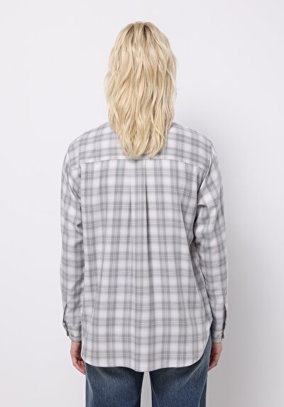 اعرض التفاصيل لـ أزرق للنساء قميص  كم طويل