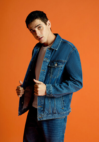 صورة من أزرق للرجال جاكيت سترة