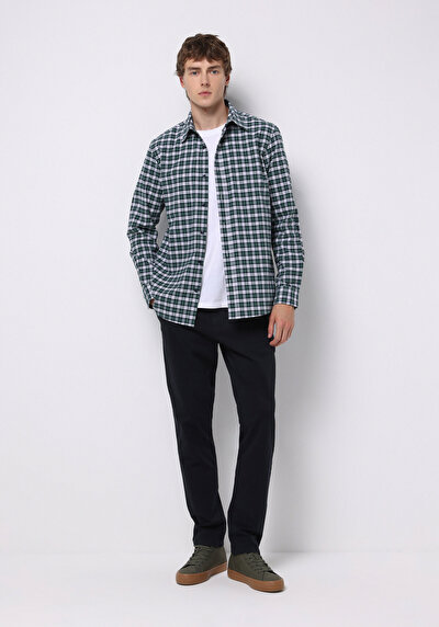 اعرض التفاصيل لـ أخضر للرجال قميص  كم طويل