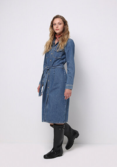 اعرض التفاصيل لـ أزرق للنساء فستان