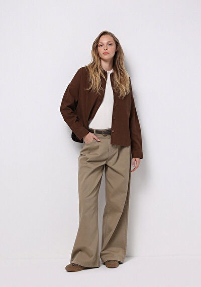 اعرض التفاصيل لـ بني للنساء قميص  كم طويل