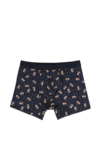 صورة من مودرن  المطبوعة رجالي الأزرق الداكن الملاكم