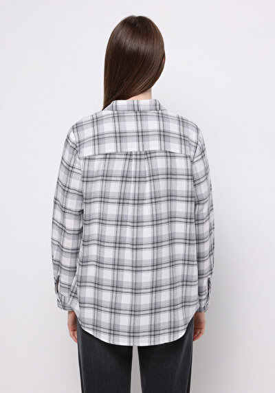 اعرض التفاصيل لـ رمادي للنساء قميص  كم طويل