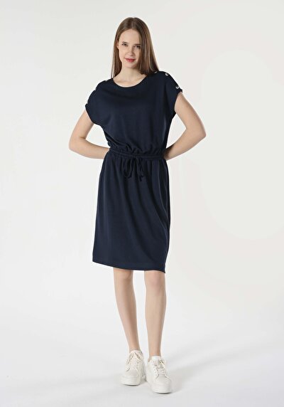 صورة من أزرق بحري للنساء فستان