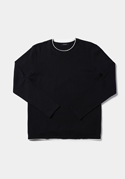 اعرض التفاصيل لـ أسود للرجال تي شيرت كم طويل