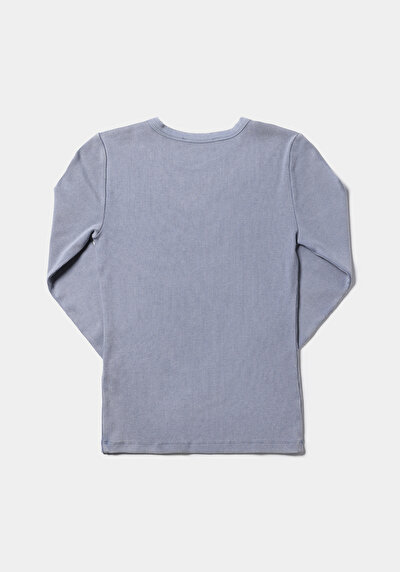 اعرض التفاصيل لـ أزرق للنساء تي شيرت كم طويل