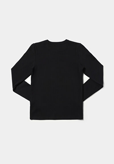 اعرض التفاصيل لـ أسود للنساء تي شيرت كم طويل