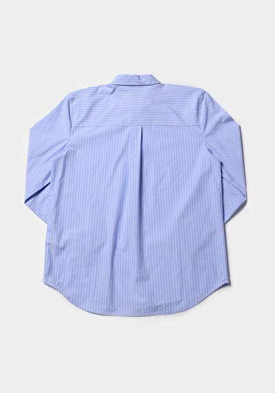 اعرض التفاصيل لـ أزرق للنساء قميص  كم طويل