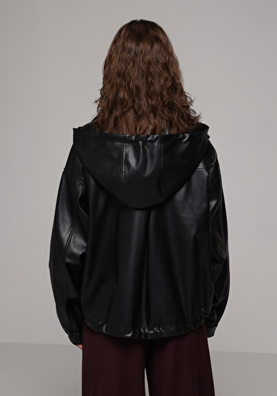 اعرض التفاصيل لـ أسود للنساء جاكيت جلد