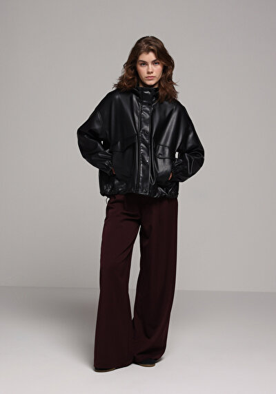 اعرض التفاصيل لـ أسود للنساء جاكيت جلد