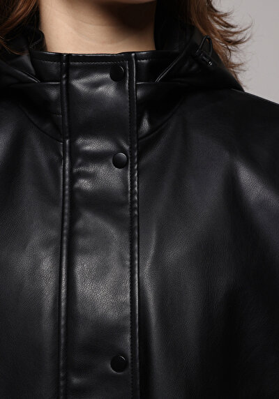 اعرض التفاصيل لـ أسود للنساء جاكيت جلد