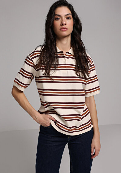 صورة من متعدد الألوان للنساء قميص بولو كم قصير