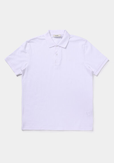 اعرض التفاصيل لـ   بولو الرقبة مستقيم رجالي أبيض كم قصير تي شيرت