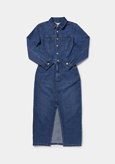 صورة من أزرق للنساء فستان