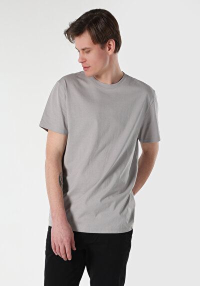 اعرض التفاصيل لـ رمادي للرجال تي شيرت بأكمام قصيرة