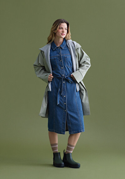 صورة من أزرق للنساء فستان