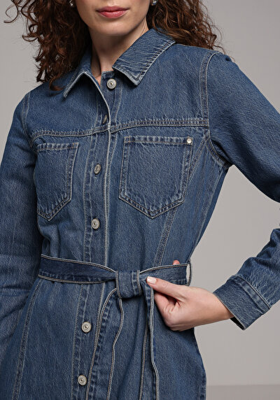 صورة من أزرق للنساء فستان