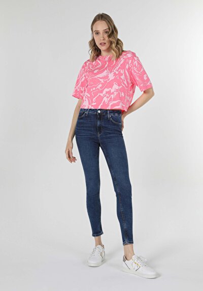 صورة من سوبر سليم   الخصر ضيق الساق الجينز النسائي