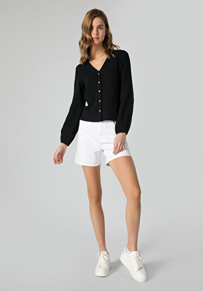 اعرض التفاصيل لـ أزرق بحري للنساء قميص  كم طويل