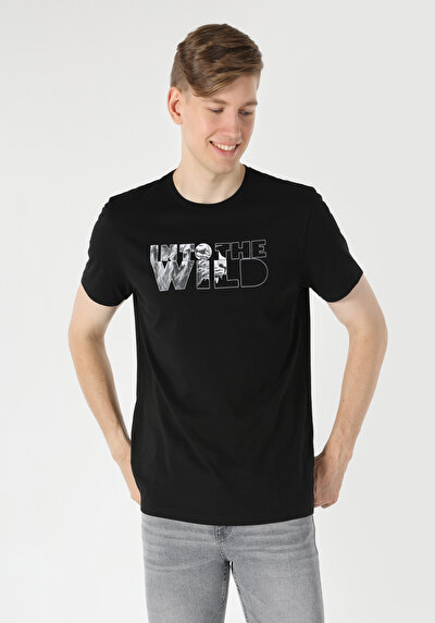 صورة من أسود للرجال تي شيرت بأكمام قصيرة