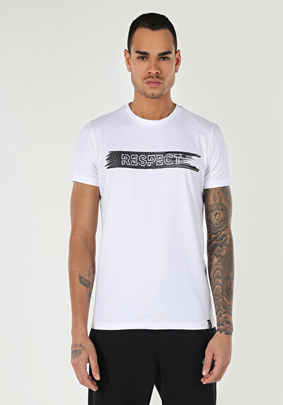 اعرض التفاصيل لـ أبيض للرجال تي شيرت بأكمام قصيرة