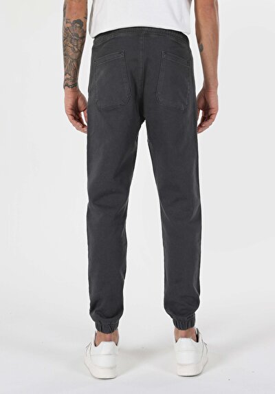 صورة من نحيف الخصر مطاطي الساق رجالي أنثراسايت السراويل