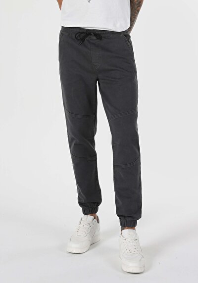 اعرض التفاصيل لـ نحيف   الخصر مطاطي الساق رجالي أنثراسايت السراويل