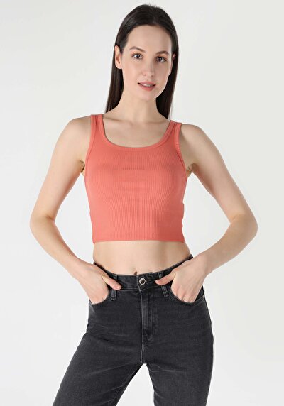 صورة من سليم فيت بلوزة نسائية برتقالية بدون أكمام