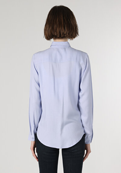 صورة من أرجواني للنساء قميص كم طويل