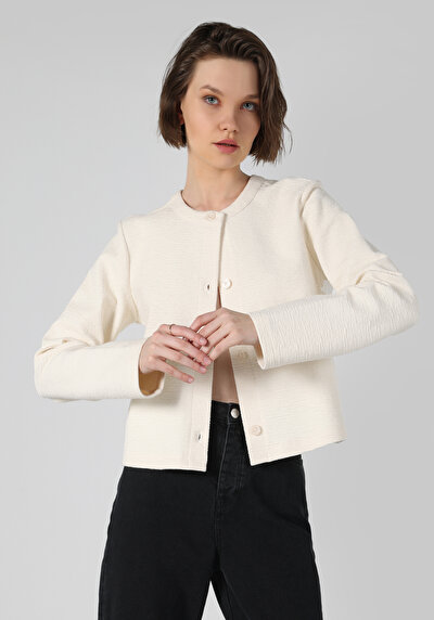 صورة من أبيض للنساء جاكيت سترة