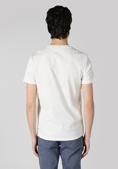 اعرض التفاصيل لـ   رقبة مستديرة جاكار رجالي أبيض كم قصير تي شيرت