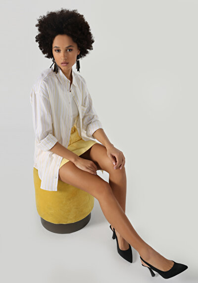 اعرض التفاصيل لـ أصفر للنساء قميص  كم طويل