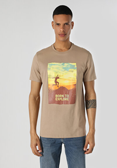 اعرض التفاصيل لـ قصة عادية رقبة مستديرة مستقيم رجالي رمادي كم قصير تي شيرت