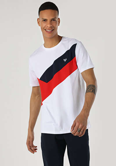 اعرض التفاصيل لـ أبيض للرجال تي شيرت بأكمام قصيرة