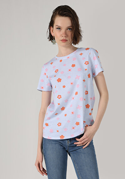 اعرض التفاصيل لـ متعدد الألوان للنساء تي شيرت بأكمام قصيرة