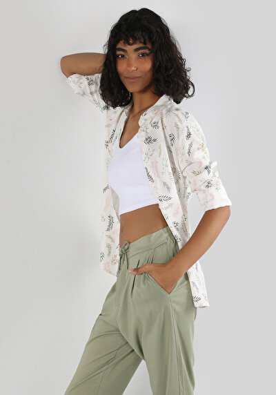 صورة من متعدد الألوان للنساء قميص كم طويل