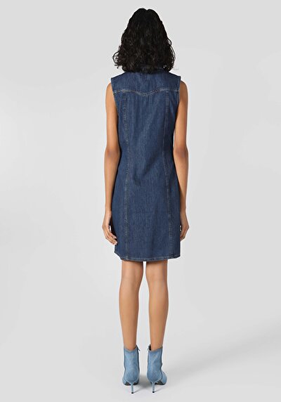 صورة من أزرق للنساء فستان