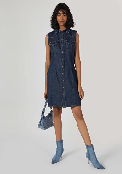 صورة من أزرق للنساء فستان