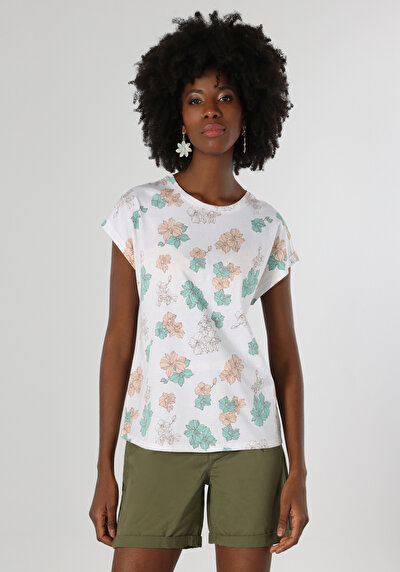 اعرض التفاصيل لـ متعدد الألوان للنساء تي شيرت بأكمام قصيرة