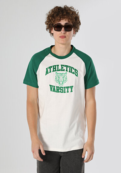 صورة من أبيض للرجال تي شيرت بأكمام قصيرة