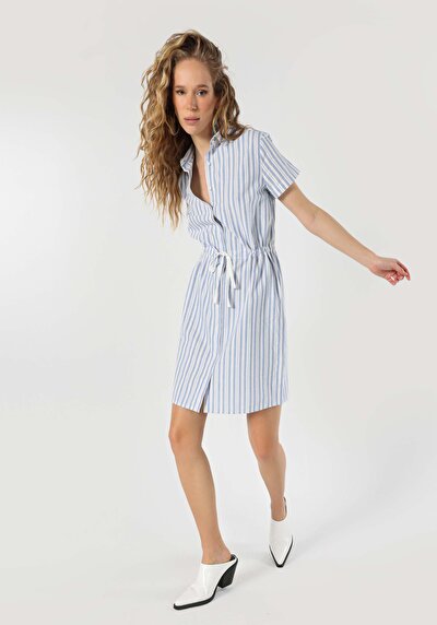 صورة من أزرق للنساء فستان