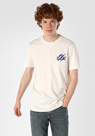 صورة من أبيض للرجال تي شيرت بأكمام قصيرة