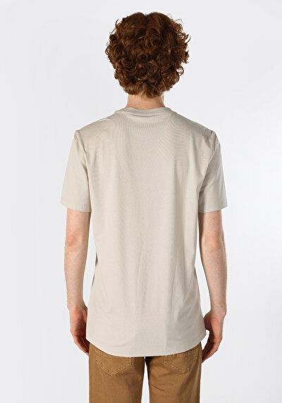 صورة من مقاس عادي رقبة مستديرة مستقيم تي شيرت رجالي بيج كم قصير