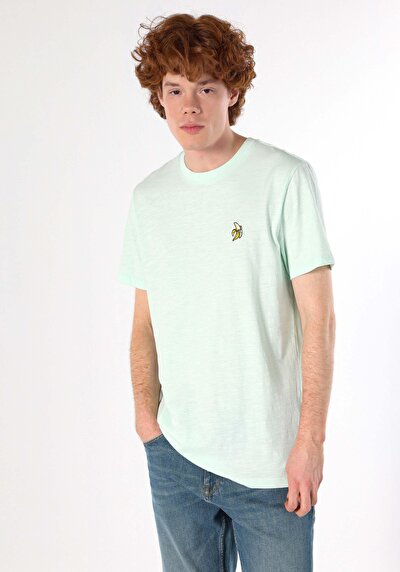 اعرض التفاصيل لـ   رقبة مستديرة مستقيم رجالي أخضر كم قصير تي شيرت