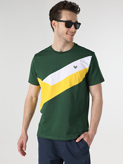 اعرض التفاصيل لـ أخضر للرجال تي شيرت بأكمام قصيرة